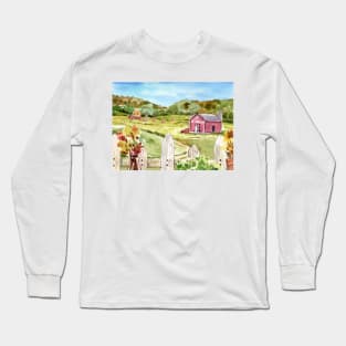 On The Farm - Cottage Core Aesthetic Art Long Sleeve T-Shirt